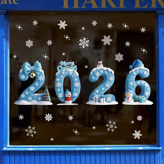 2026 Christmas Creative 3D Window Decals