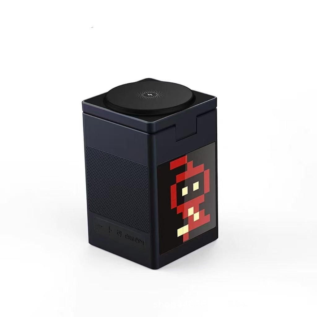 6-in-1 multi-functional magnetic wireless charger with Bluetooth speaker/alarm clock/pixel animation
