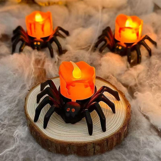 LED Halloween Electronic Candle Pumpkin Light /Spider Candle Light/Kids' Holiday Gift/Party Decoration/Festive Atmosphere Decor