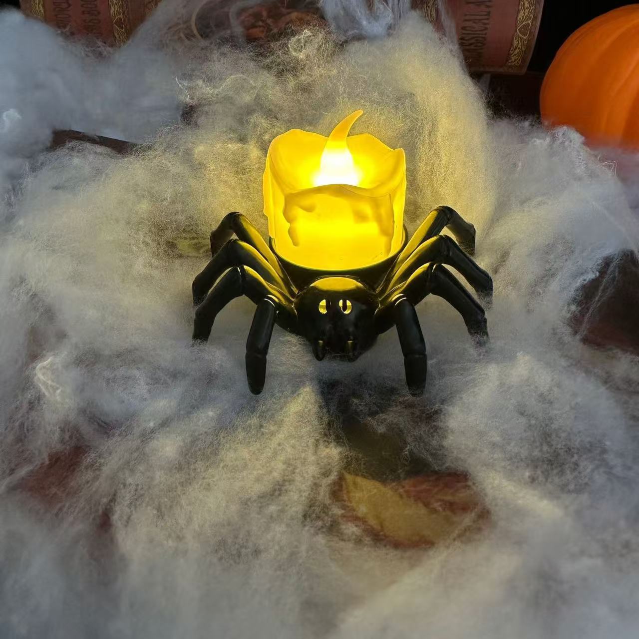 LED Halloween Electronic Candle Pumpkin Light /Spider Candle Light/Kids' Holiday Gift/Party Decoration/Festive Atmosphere Decor