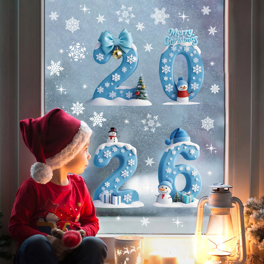 2026 Christmas Creative 3D Window Decals