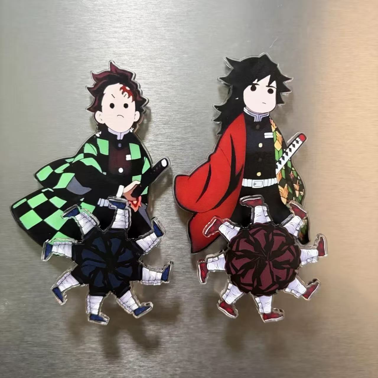 Demon Slayer: Tanjiro & Giyu Acrylic Rotating Fridge Magnet